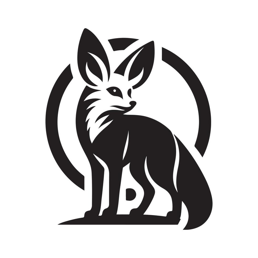 fennec fox cartoon silhouette vector