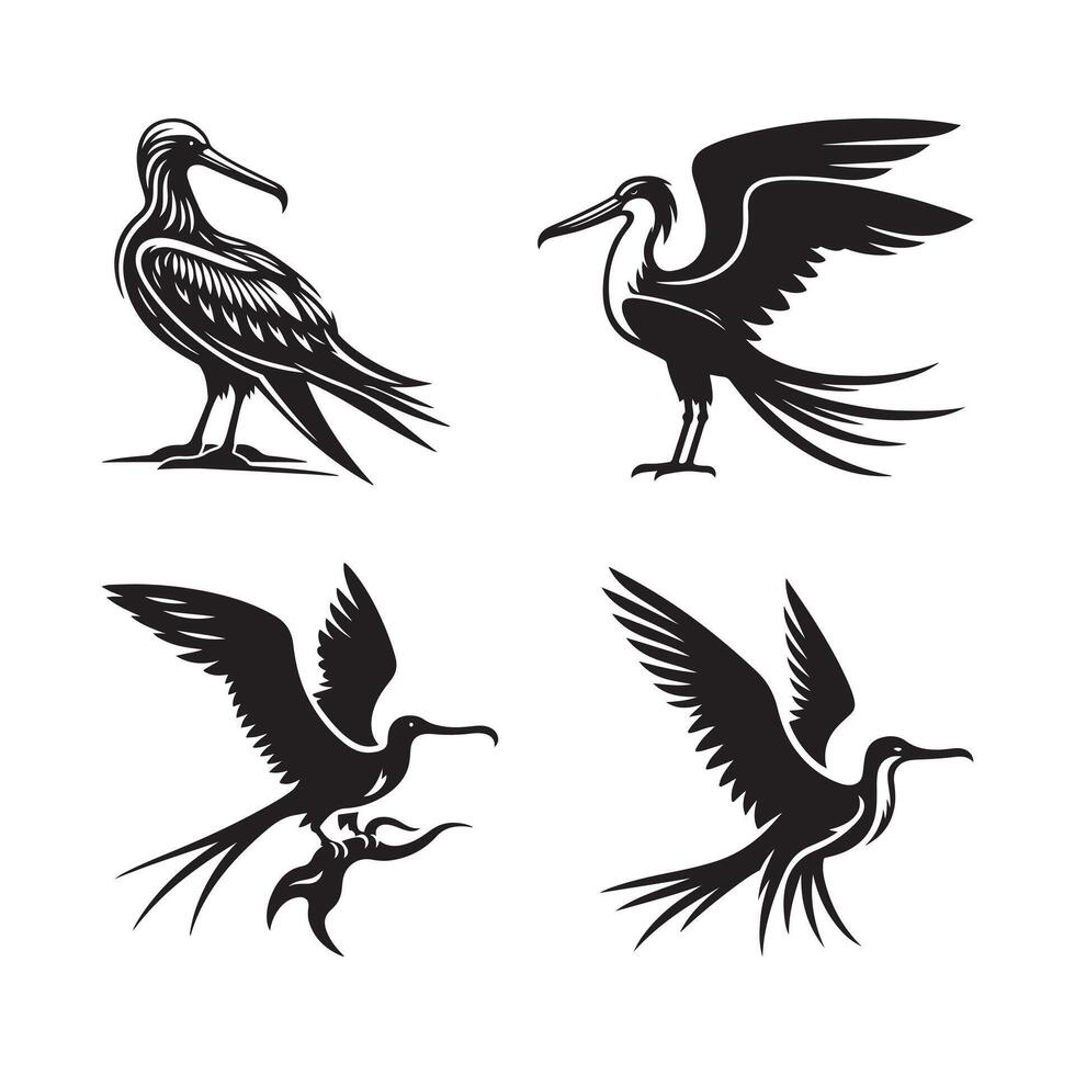 magnificent frigatebird silhouette icon vector