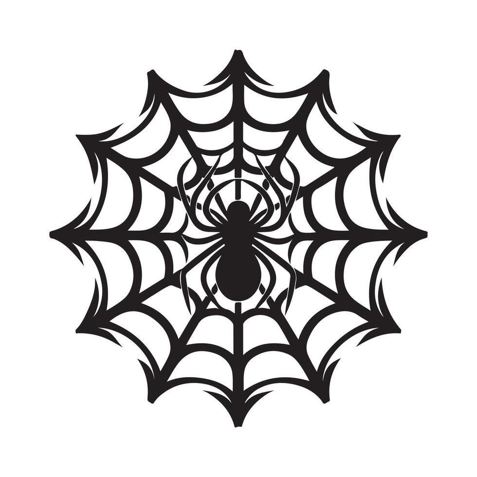 spider web silhouette clipart vector