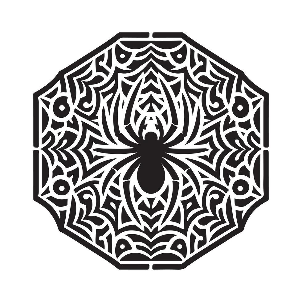 silhouette spider web design vector