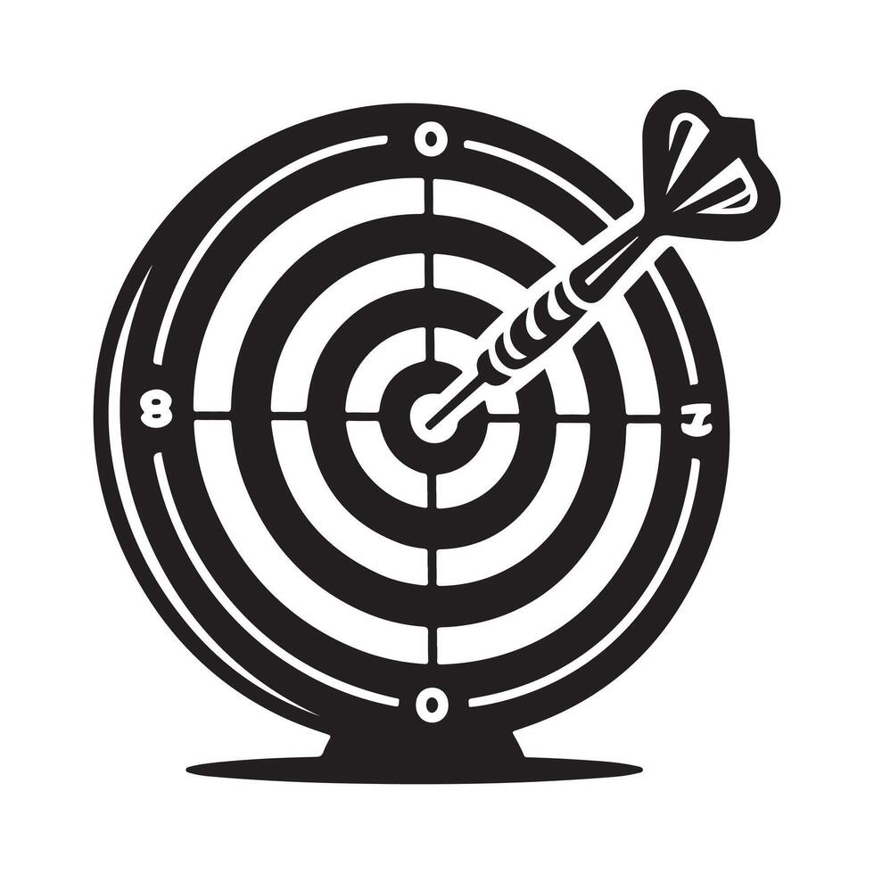 darts hitting target silhouette vector