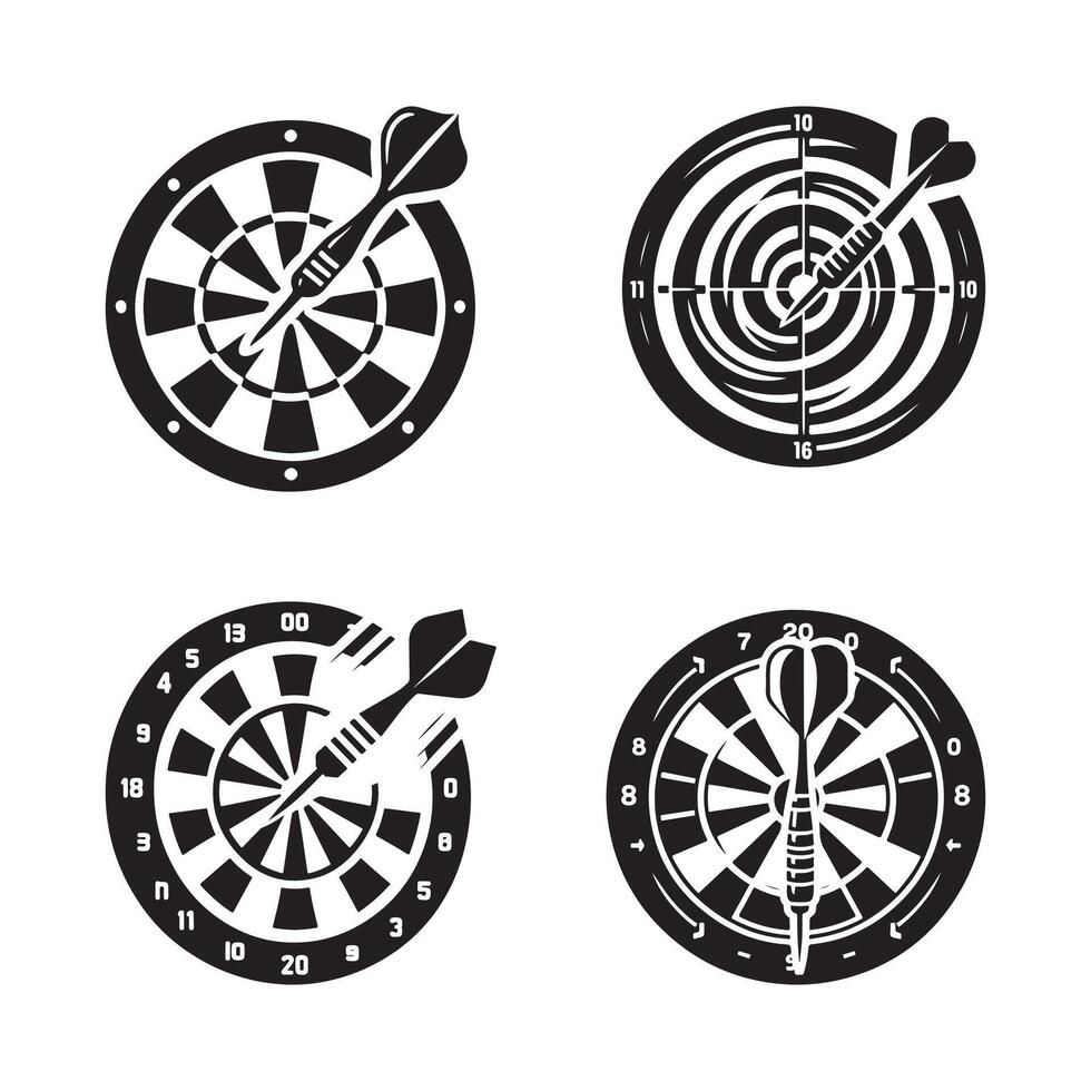 dartboard target silhouette image vector