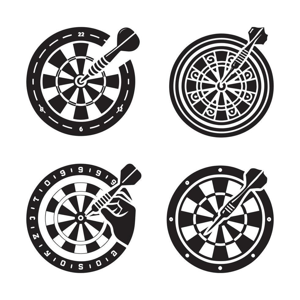 dartboard target graphic silhouette vector
