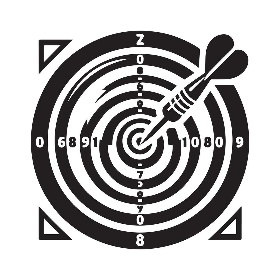 bull's eye darts target art vector