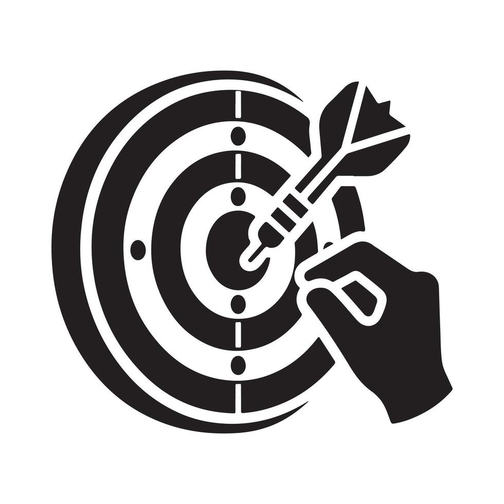 dartboard and darts silhouette image vector