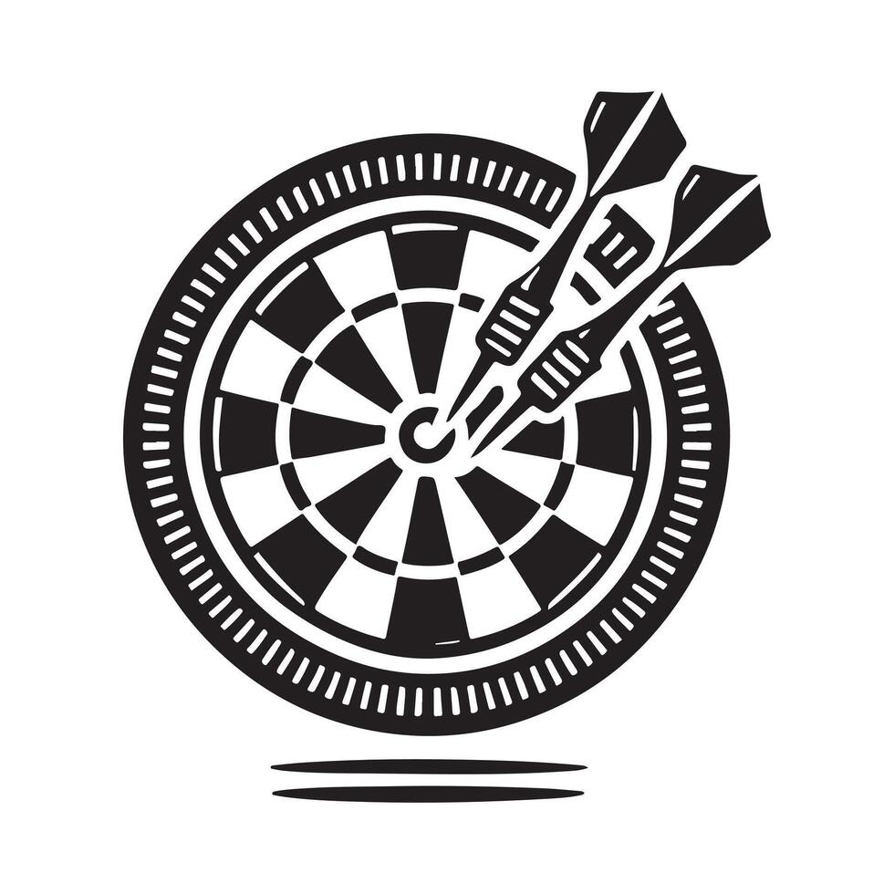 silhouette dartboard bull's eye vector
