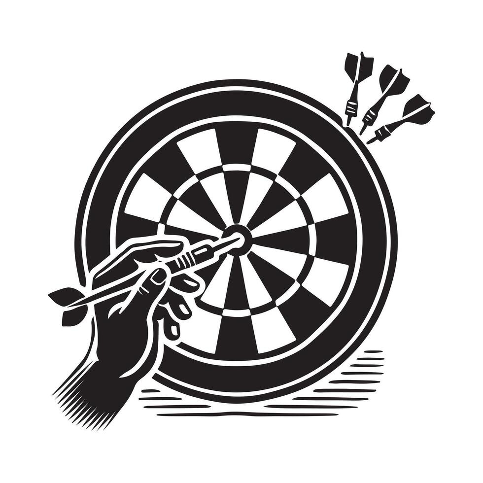 bull's eye target dartboard silhouette vector