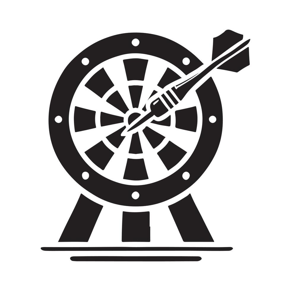 dartboard target silhouette design vector