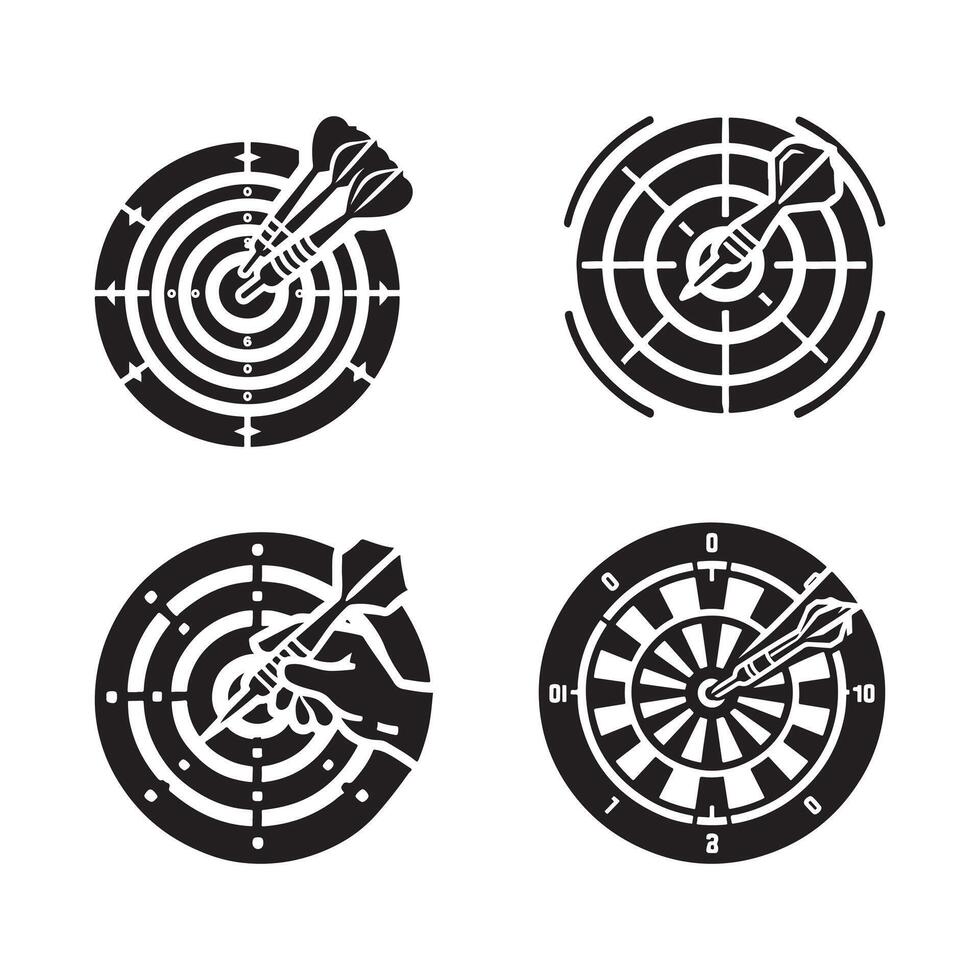 dartboard target art silhouette image vector