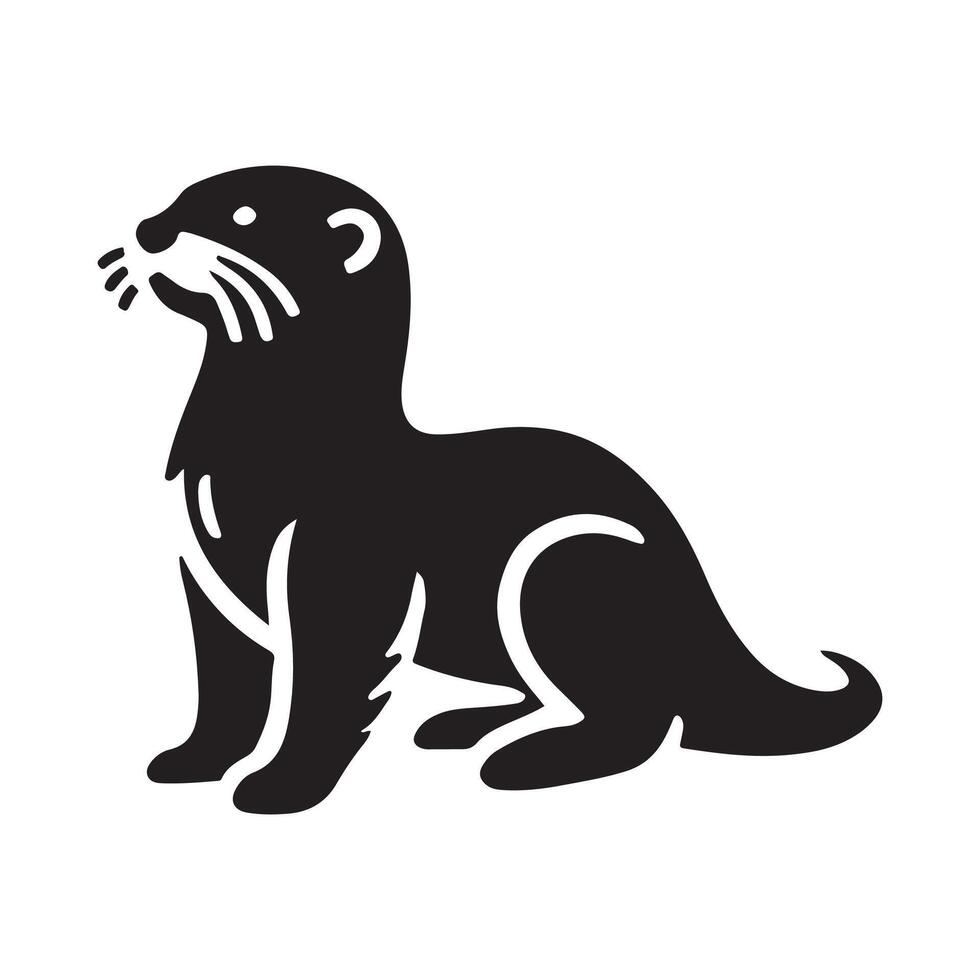 otter silhouette design vector