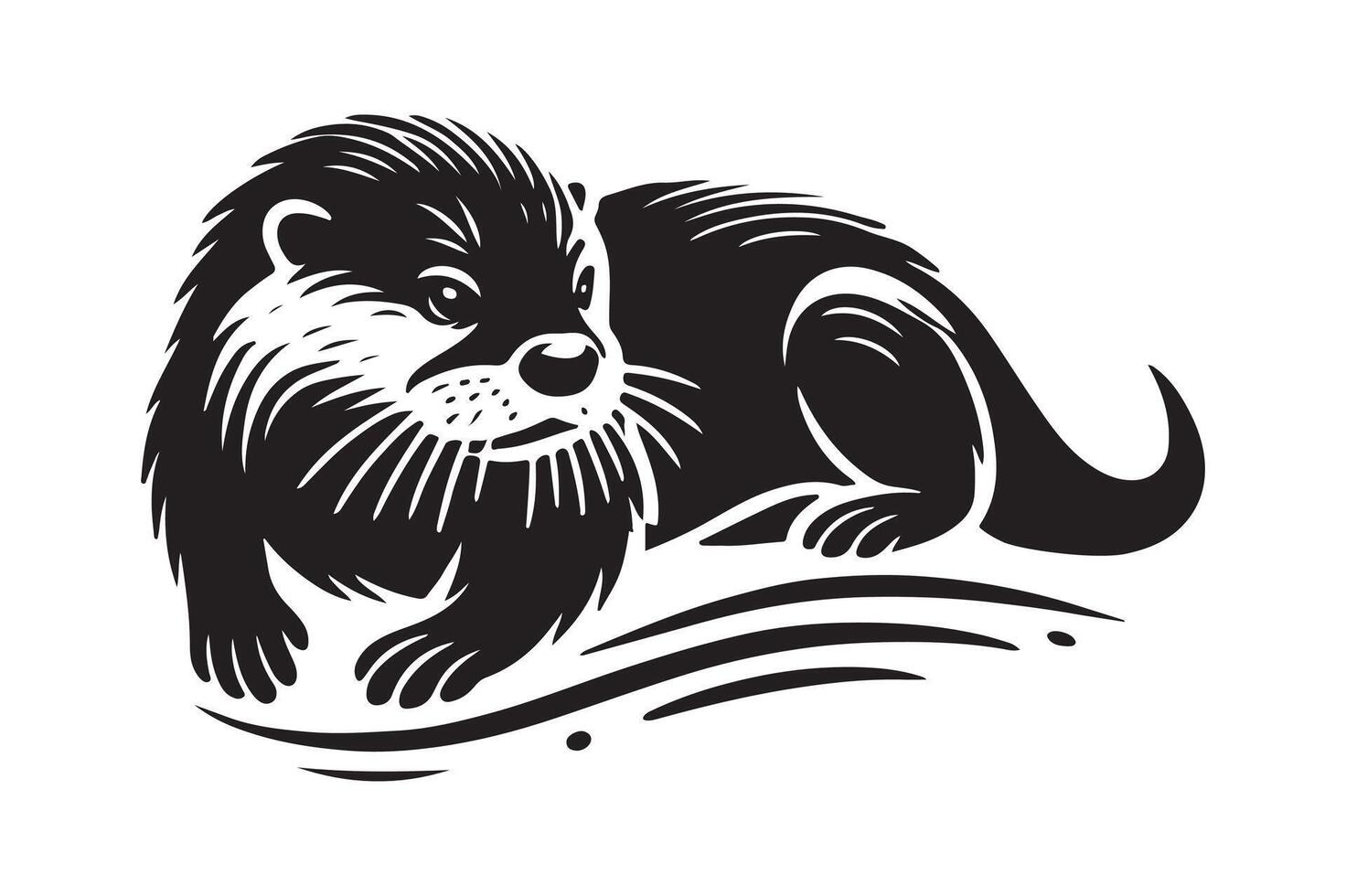 otter silhouette image vector