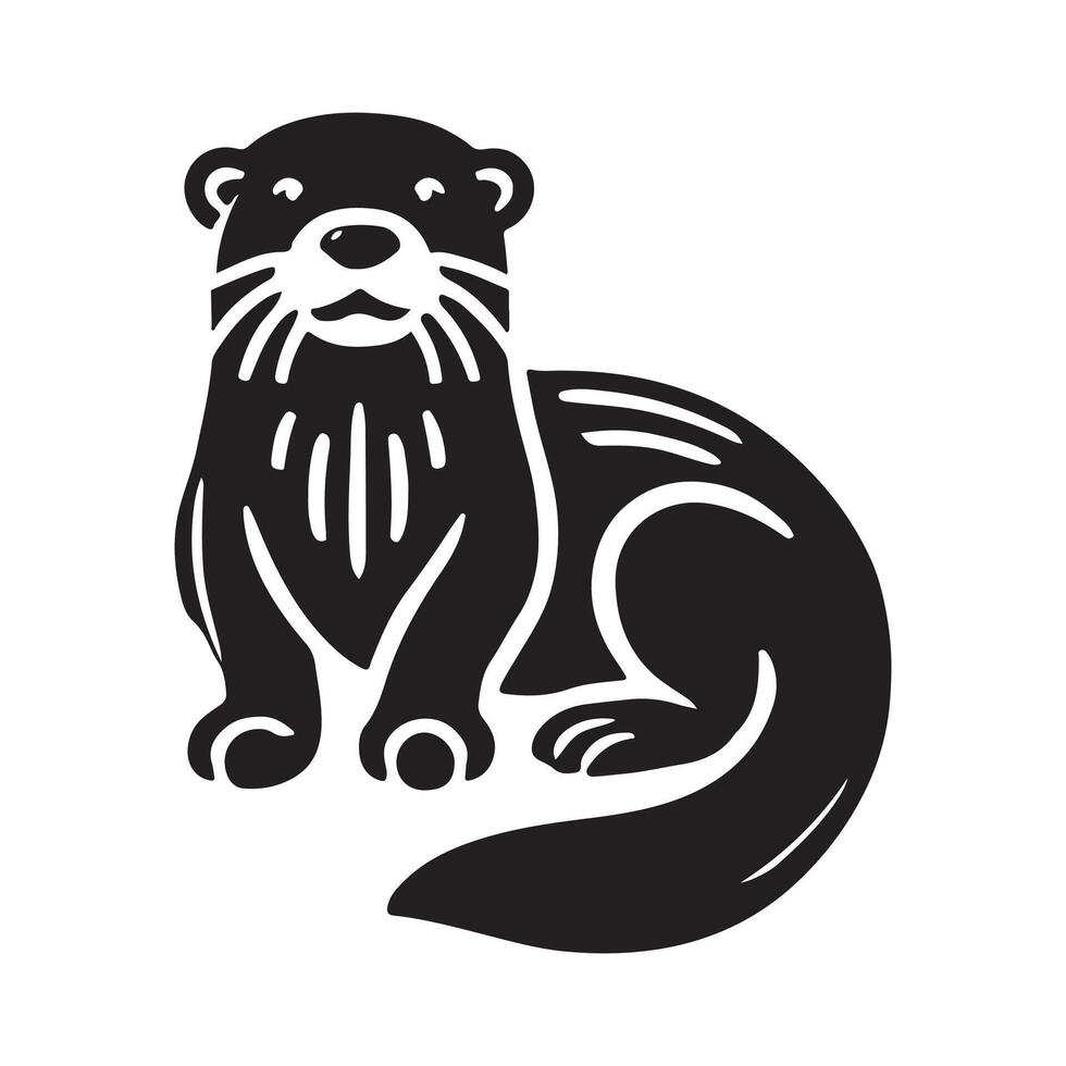 otter design silhouette vector