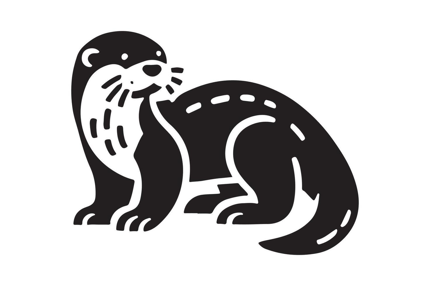 otter silhouette logo vector