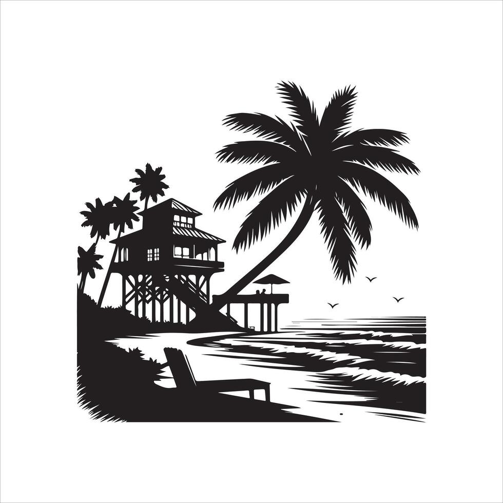 beach skull florida silhouette image vector