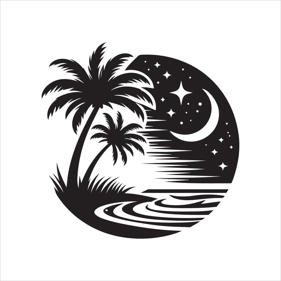 florida beach silhouette skull graphics vector