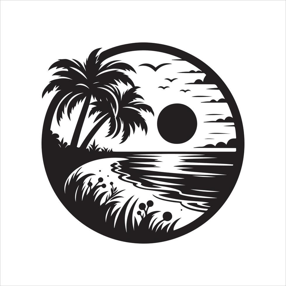 skull graphic florida beach silhouette vector