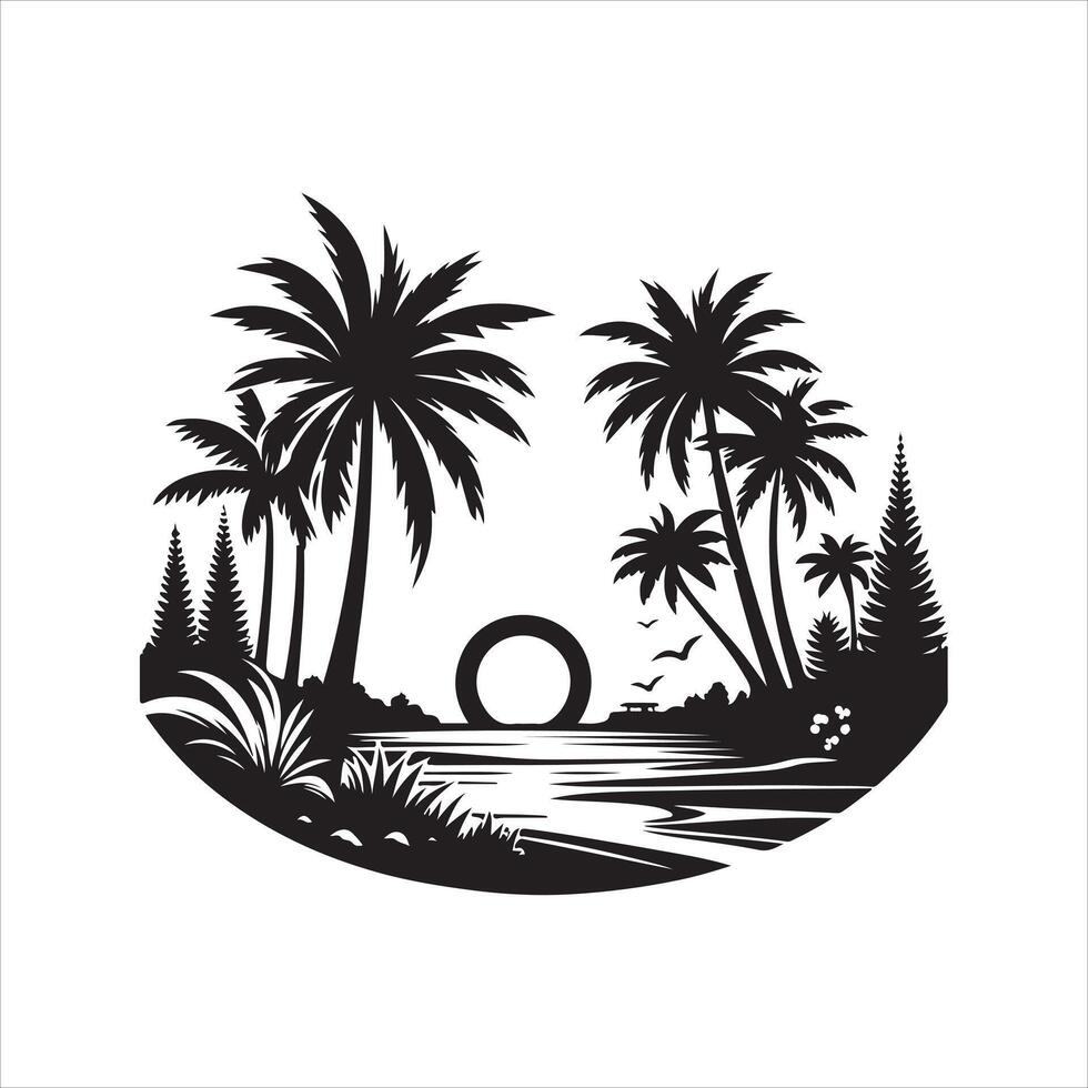 skull beach silhouette florida design vector