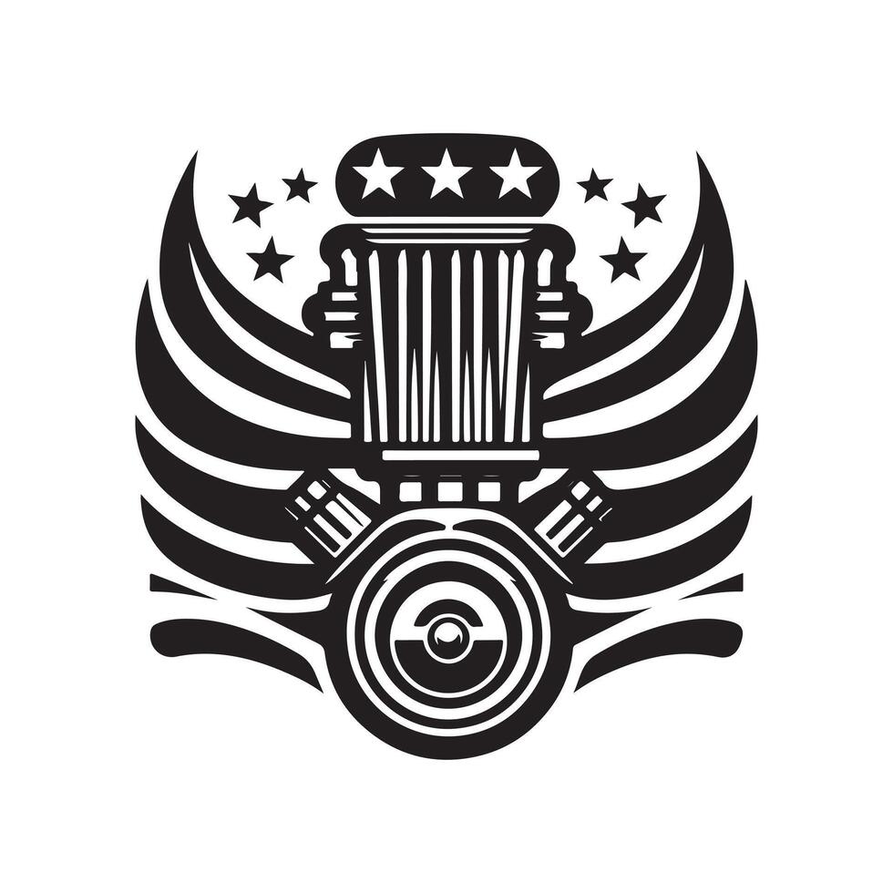 american silhouette graphic design vector