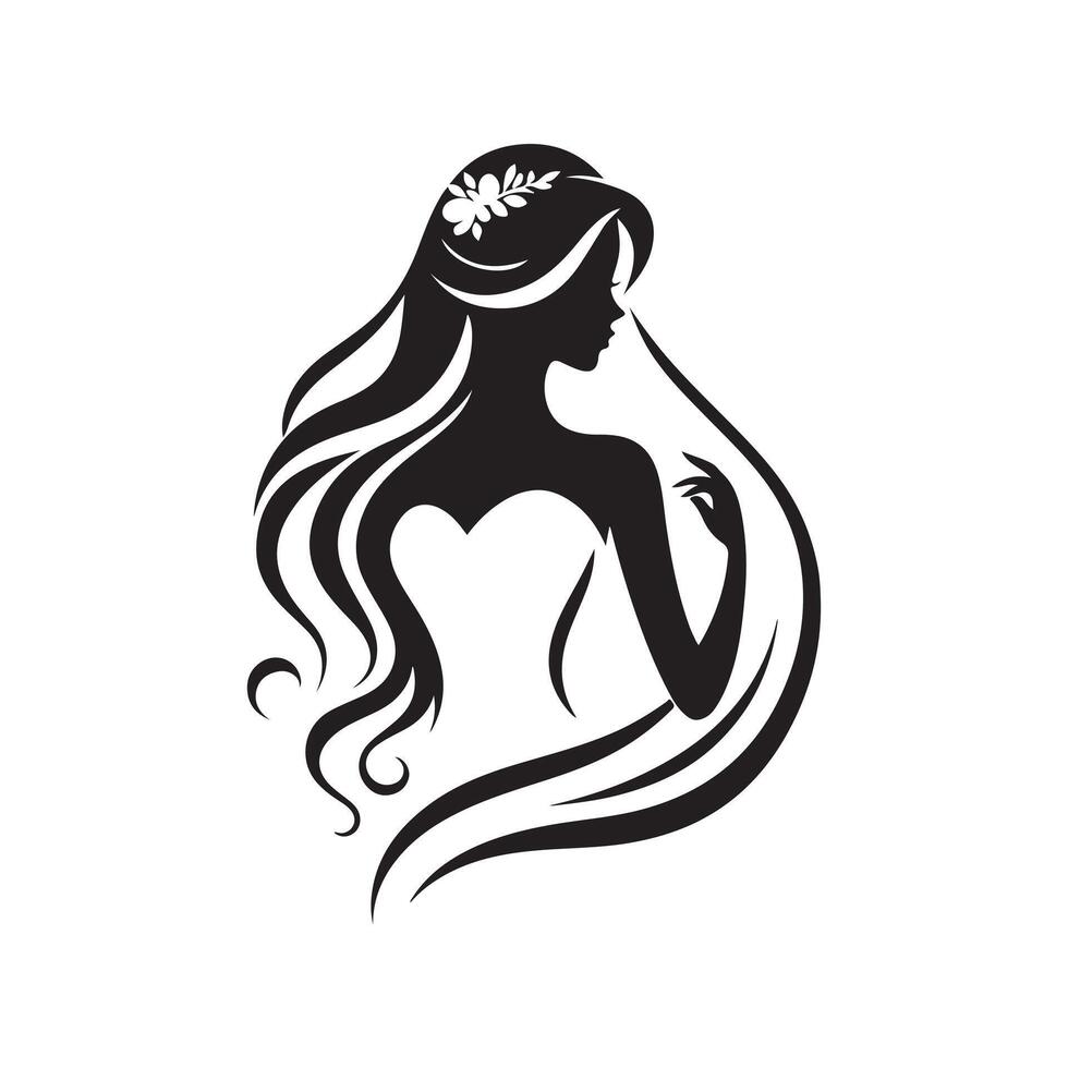 bride silhouette graphic design vector