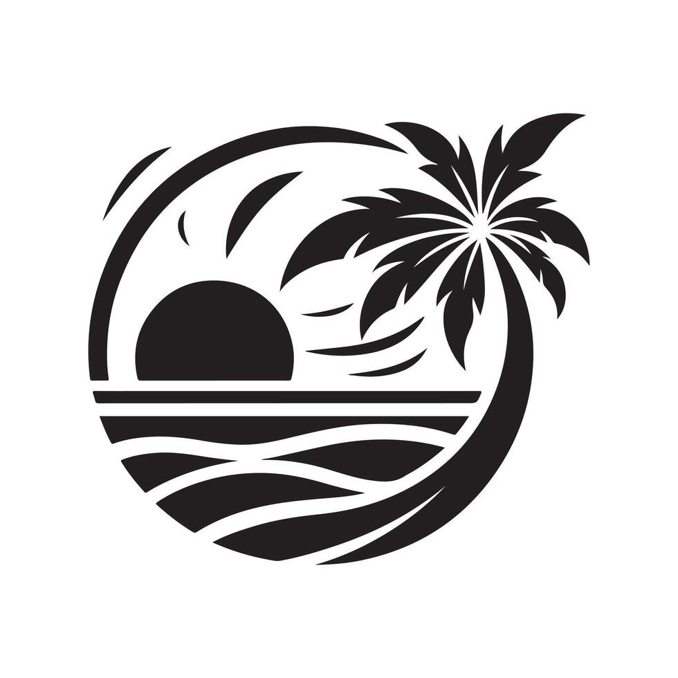 summer vibes palm artwork vector
