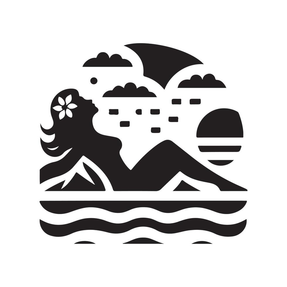 summer vibes palm silhouette vector