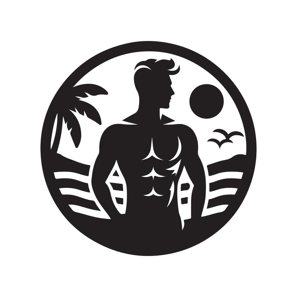 summer vibes silhouette image vector