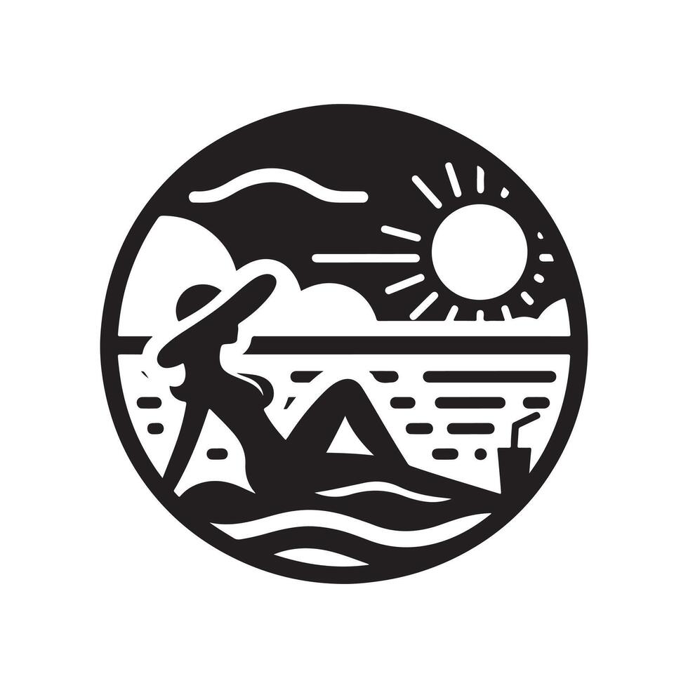 sunset beach summer vibes vector