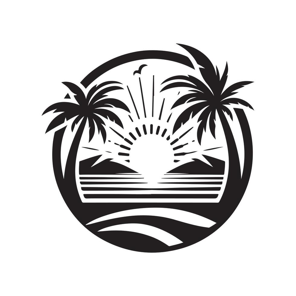tropical island summer vibes design vector