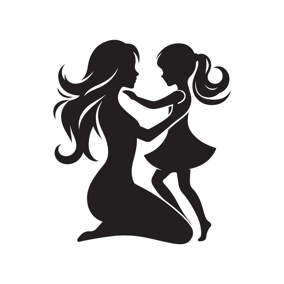 mom and daughter art creation vector