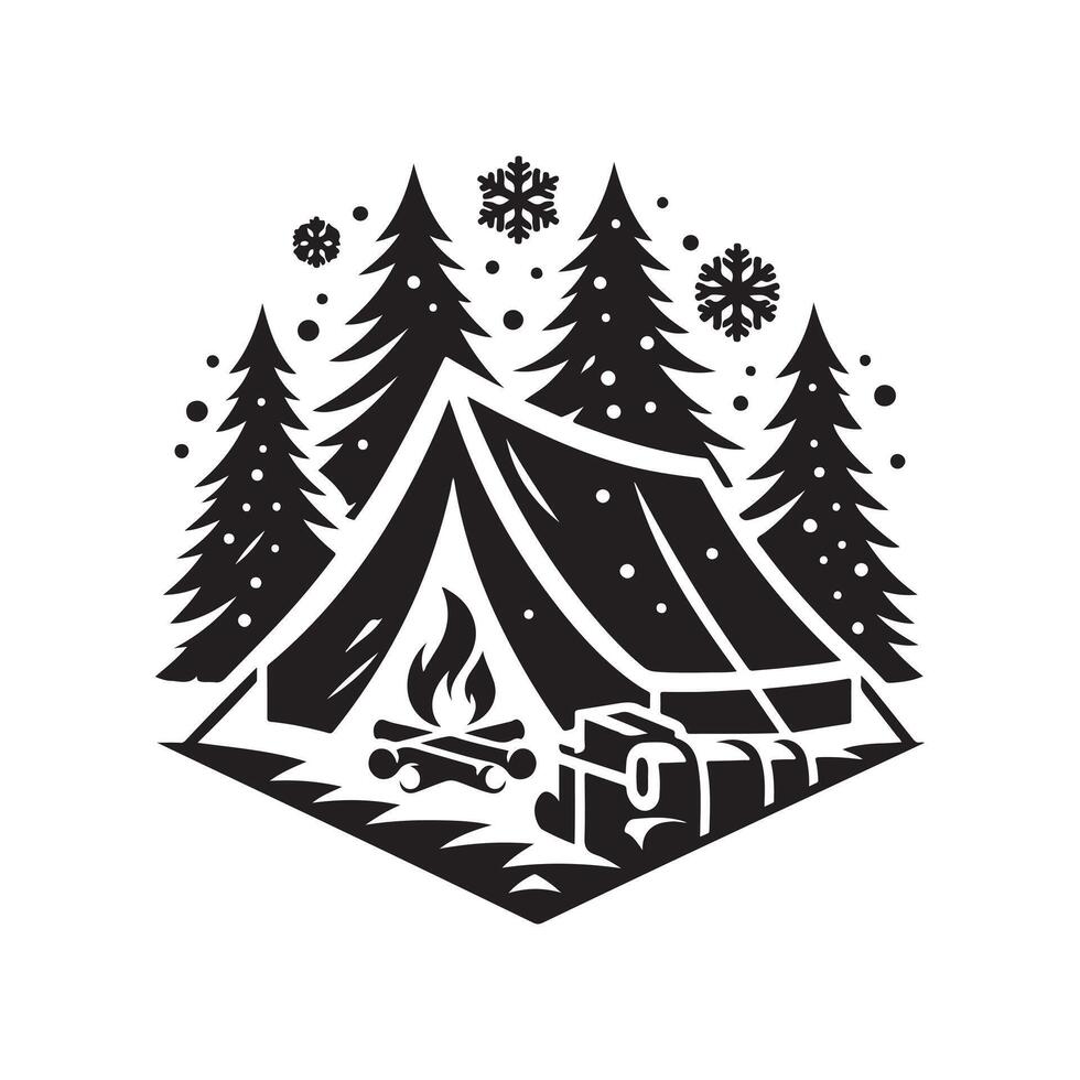 graphic winter snow season silhouette vector