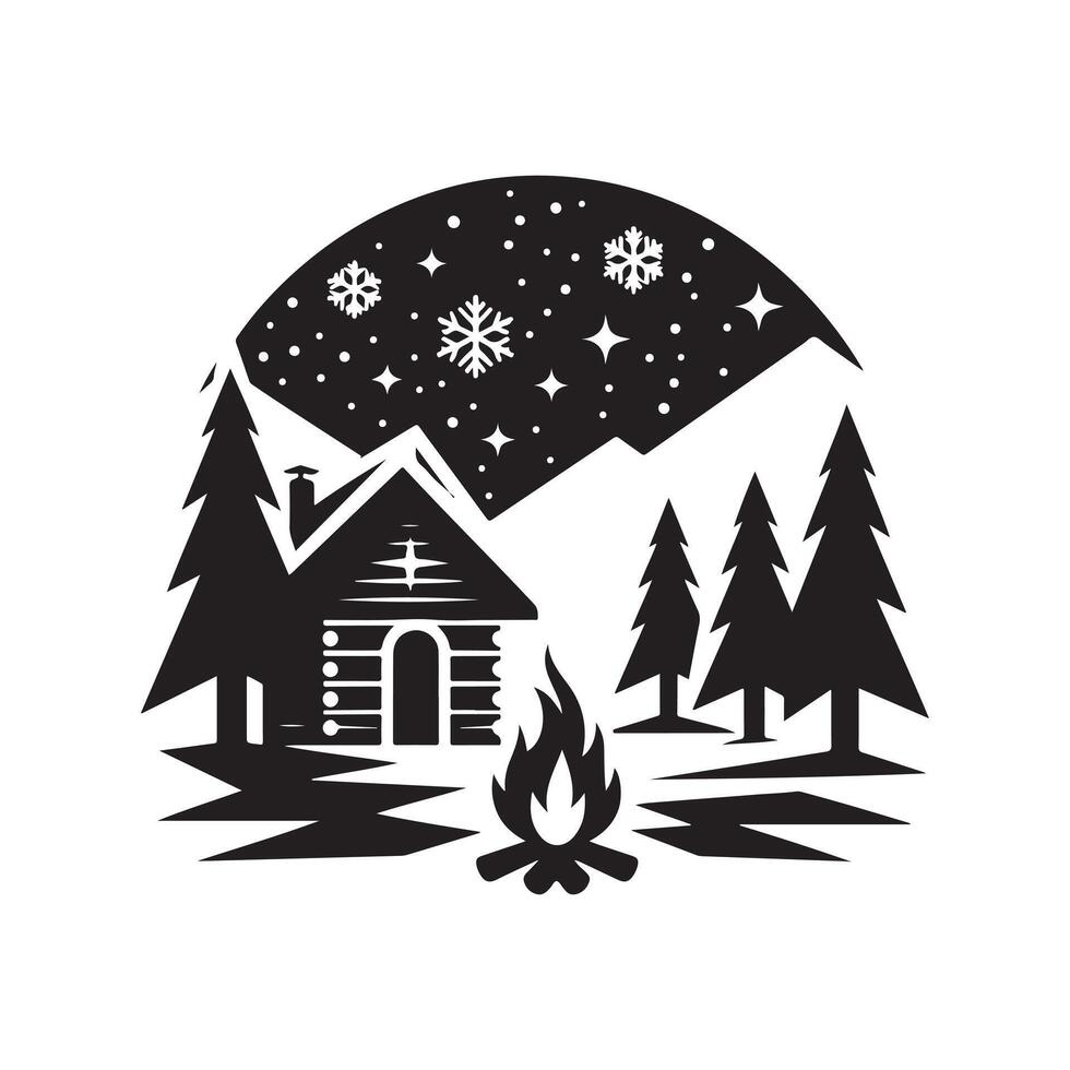 snow season graphic winter silhouette art vector