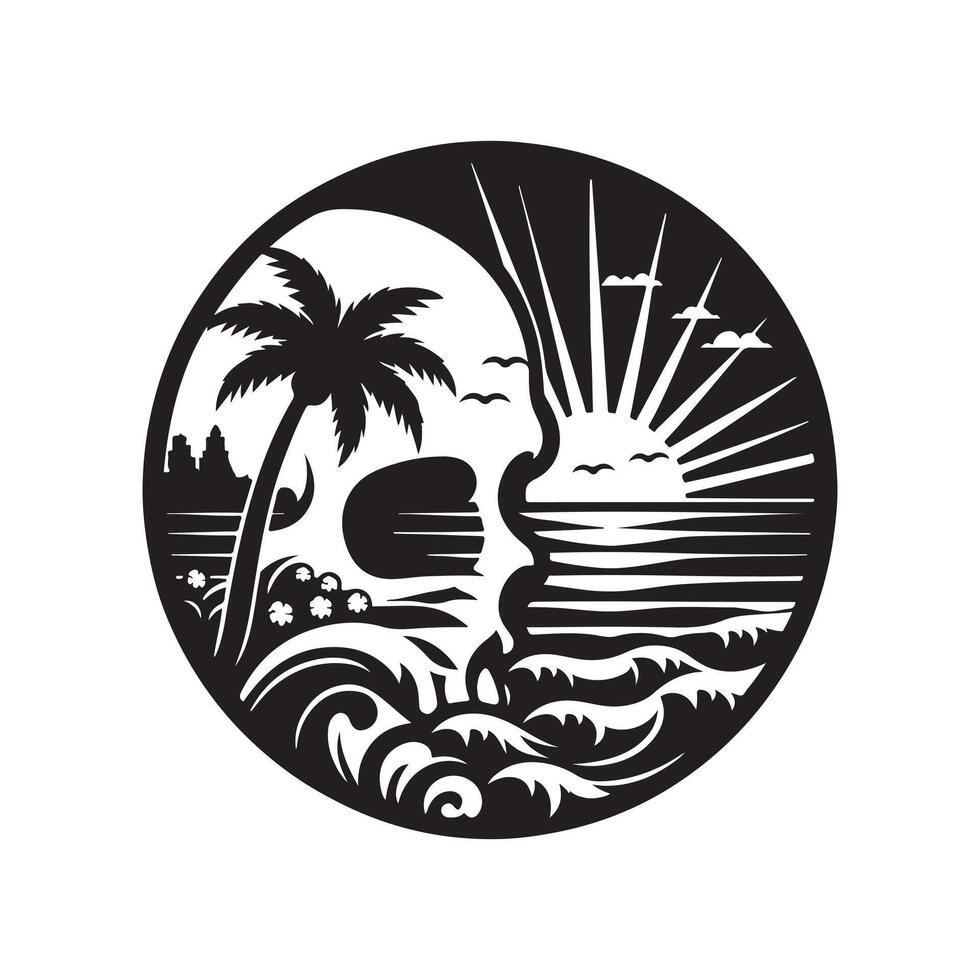 skull florida beach design artwork vector