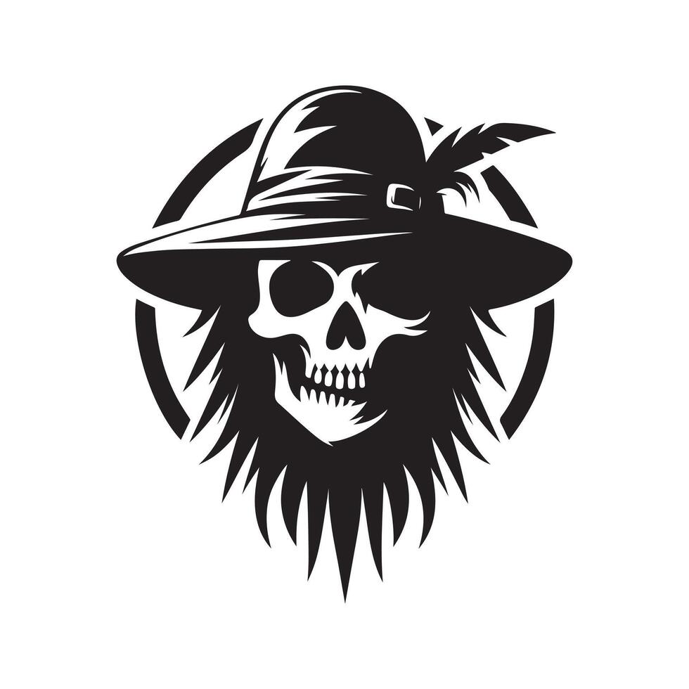 scarecrow skull graphic art silhouette vector