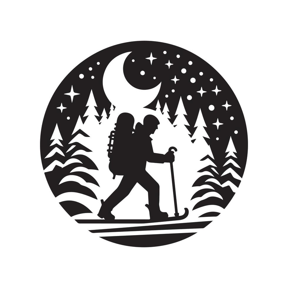 hiking graphic silhouette illustration vector