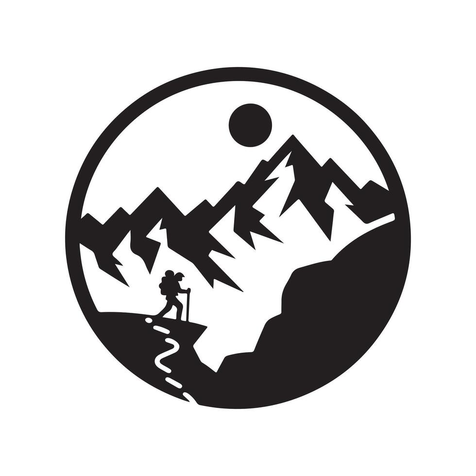 hiking vectors art silhouette graphic
