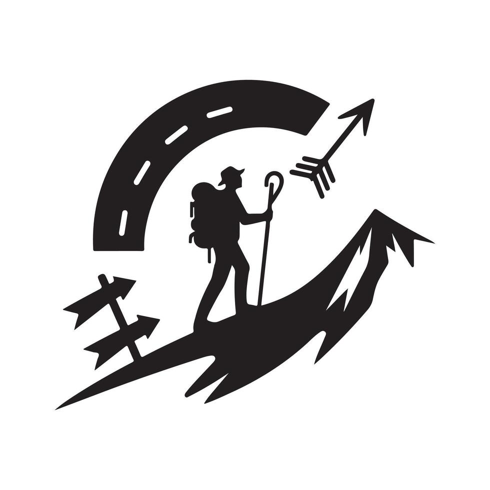 hiking vectors silhouette graphic art
