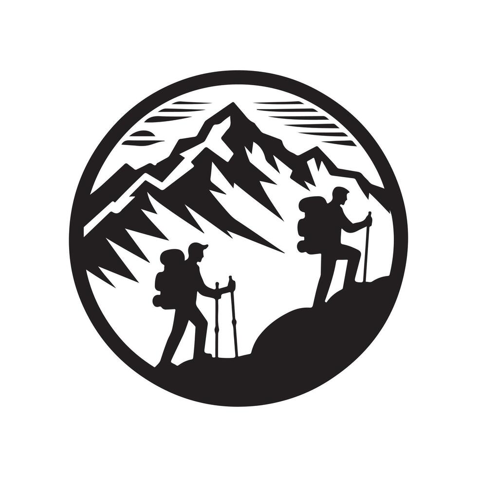 hiking graphic silhouette image vectors