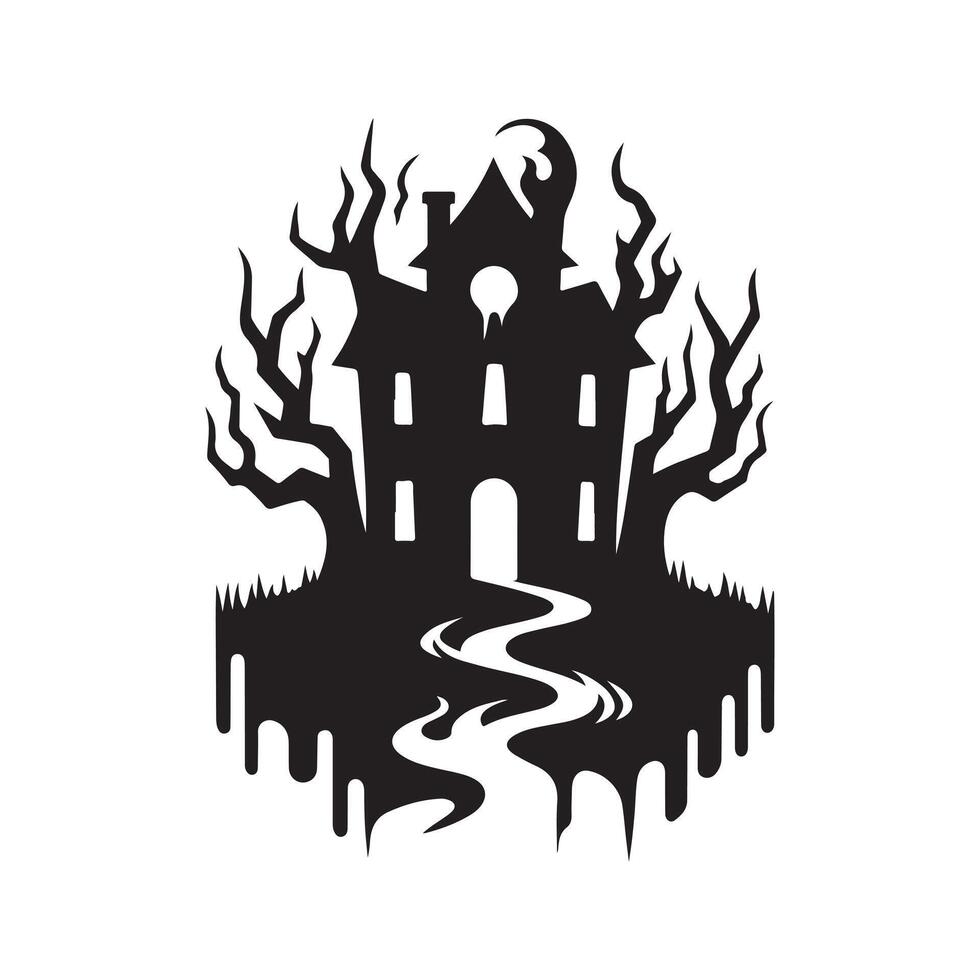 haunted halloween vectors silhouette image
