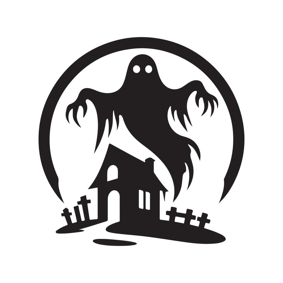 halloween haunted silhouette graphic vectors