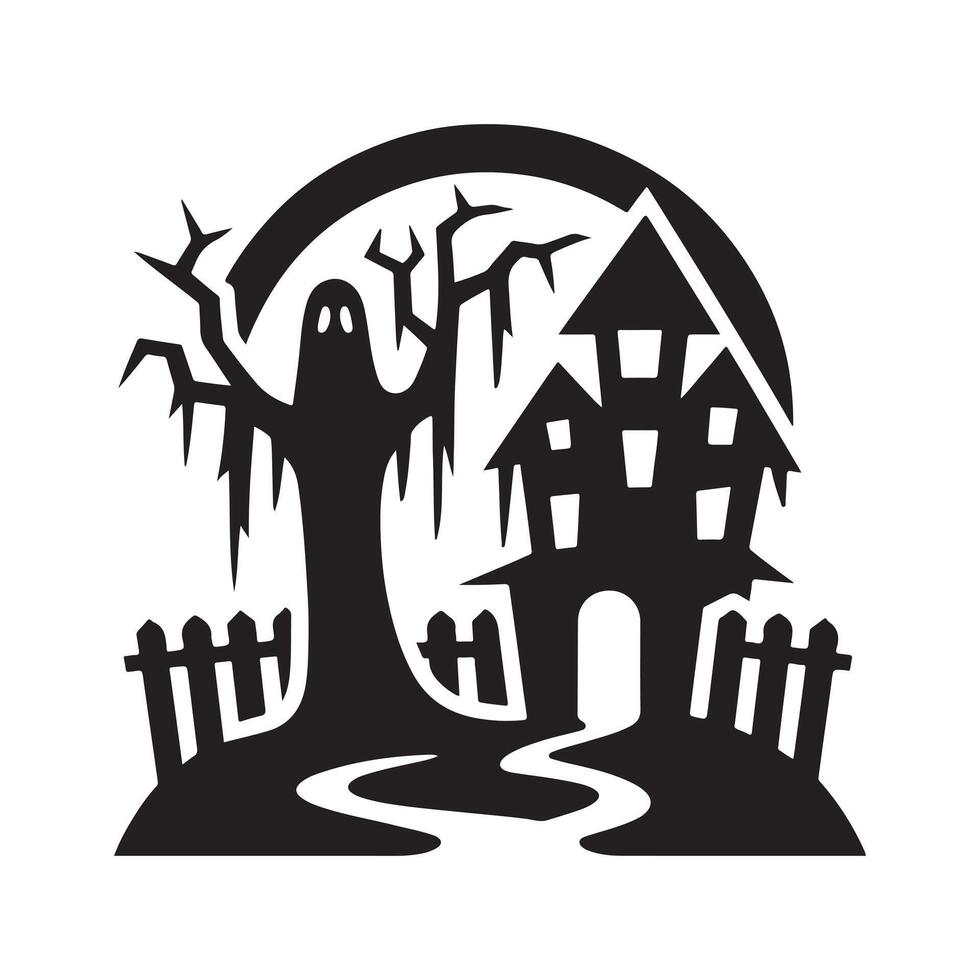 haunted vectors halloween silhouette artwork