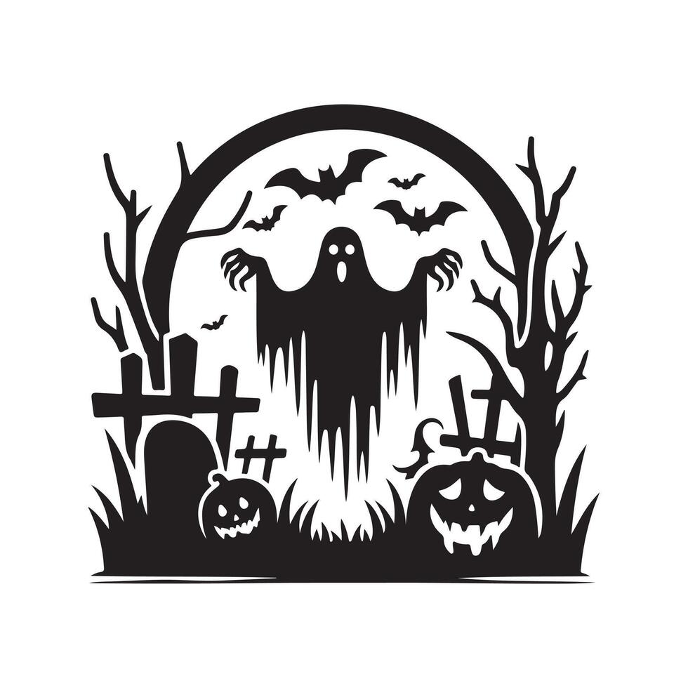 haunted halloween silhouette vectors image