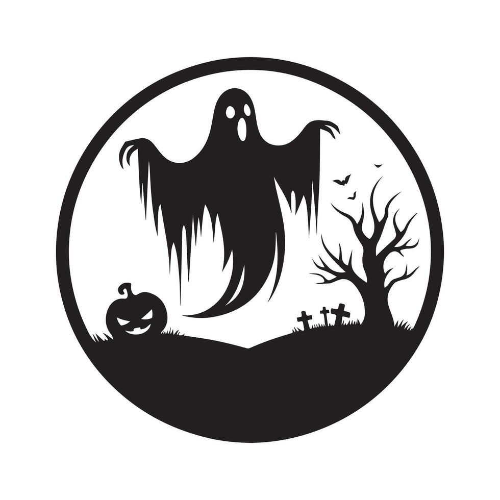 halloween haunted silhouette graphic vector