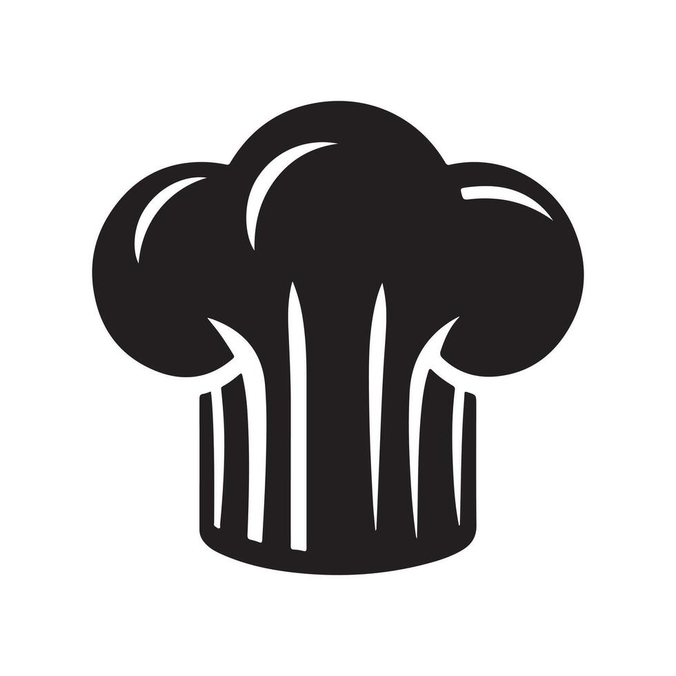 Flat Chef Hat Silhouette Logo vector