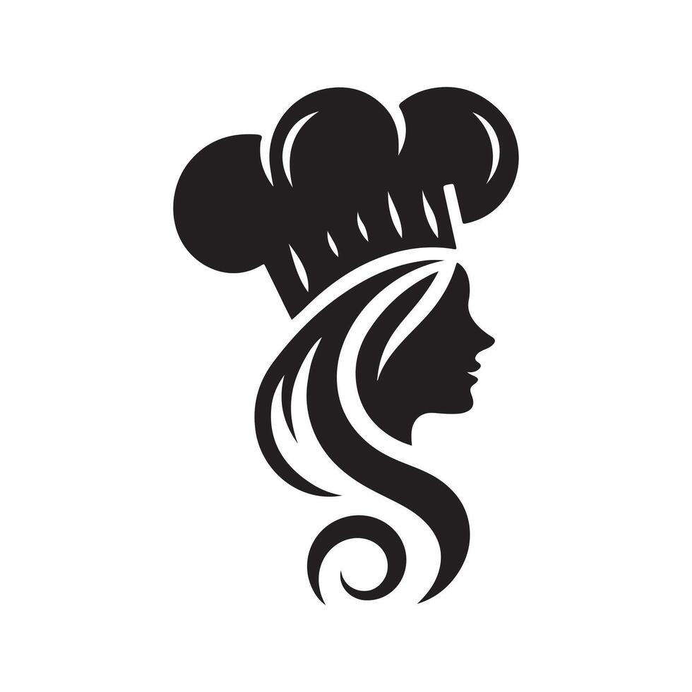 Chef Headwear Icon Silhouette vector