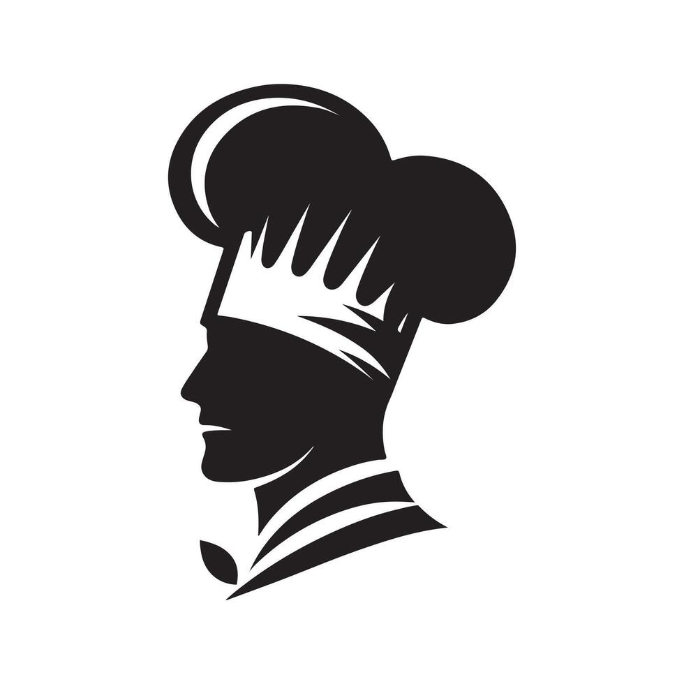 Minimalist Chef Cap Black vector