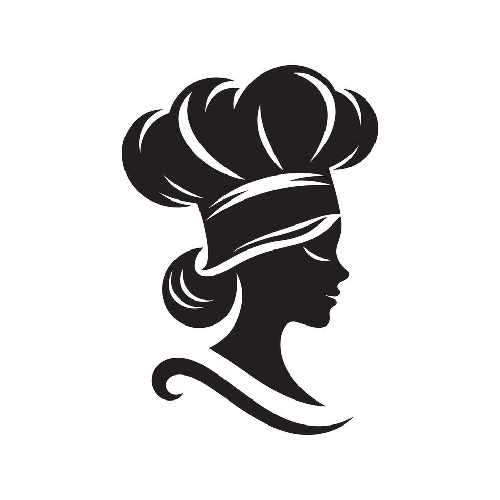 Chef Cap Icon Silhouette Design vector