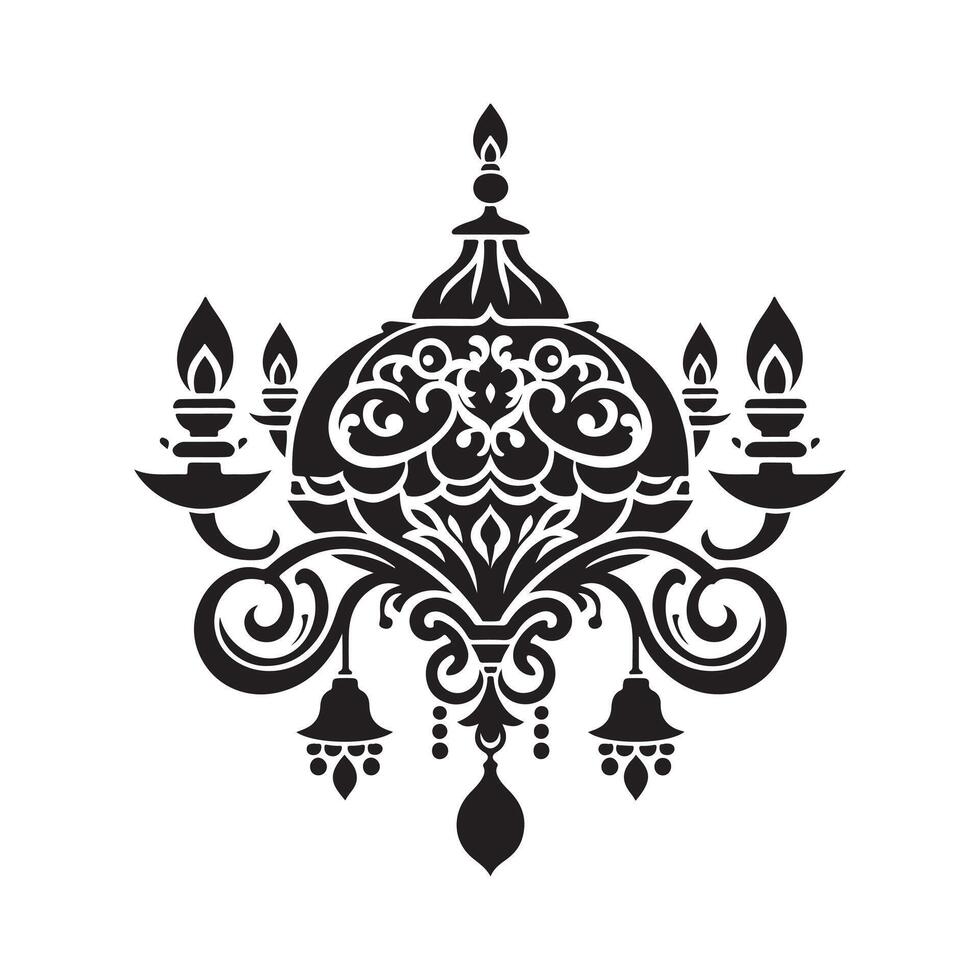 Rustic Chandelier Silhouette Image vector