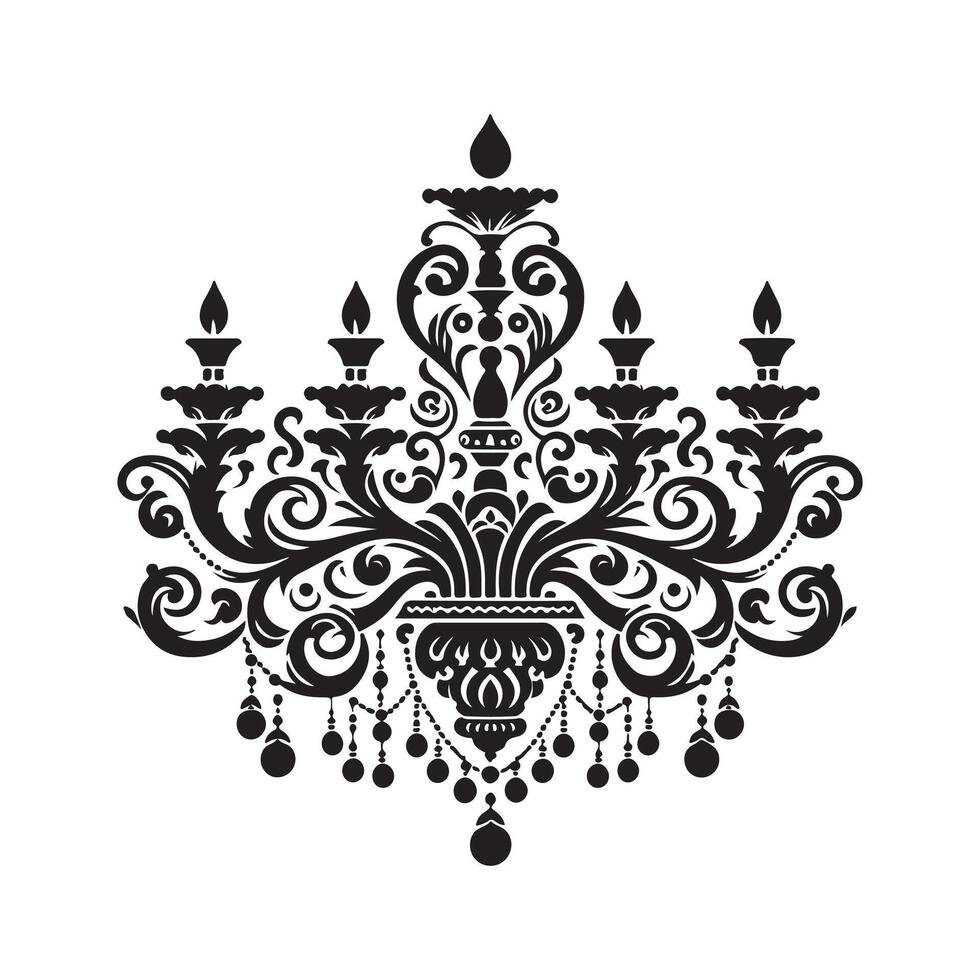 Retro Chandelier Hanging Lamp Design vector