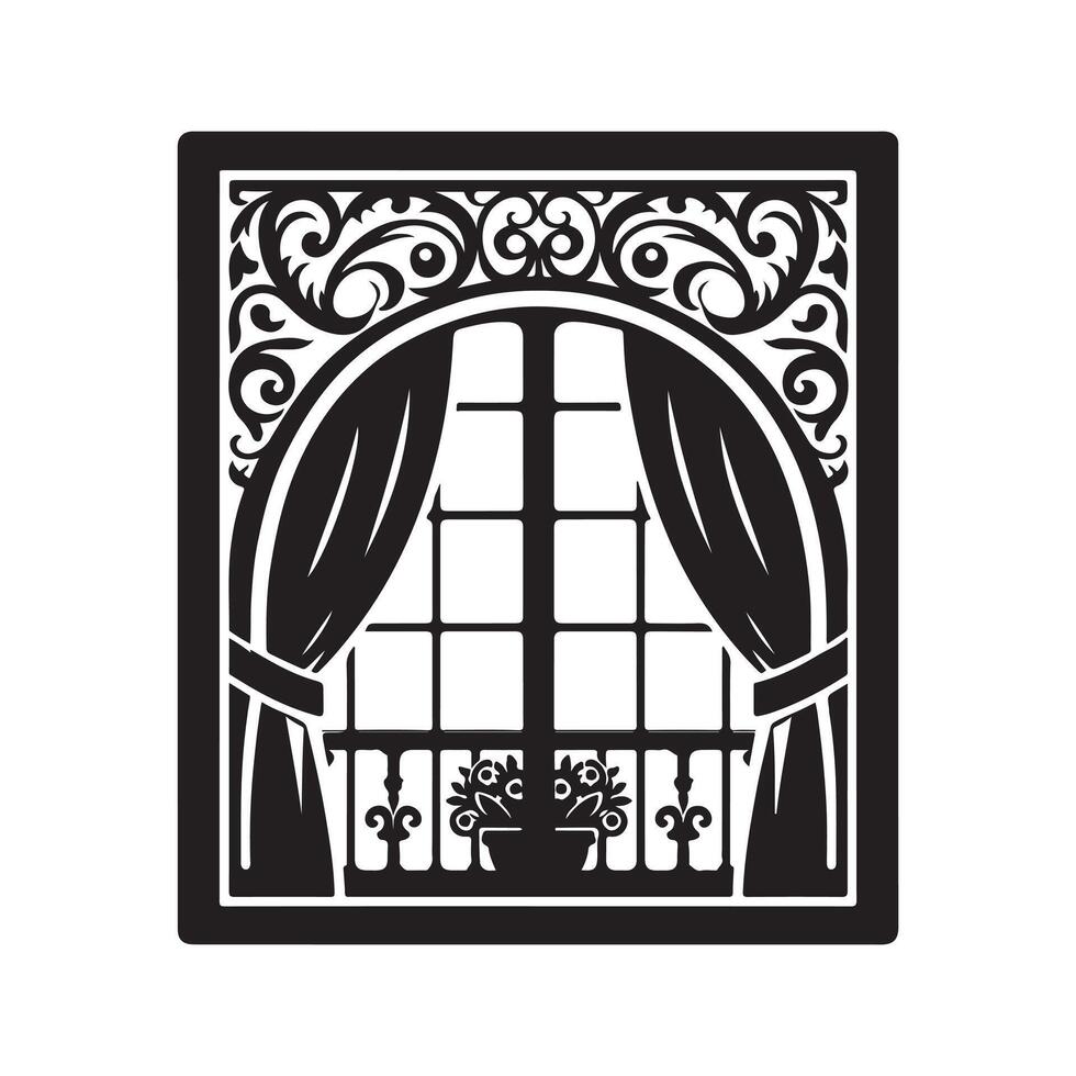 Simple Windoor Silhouette vector
