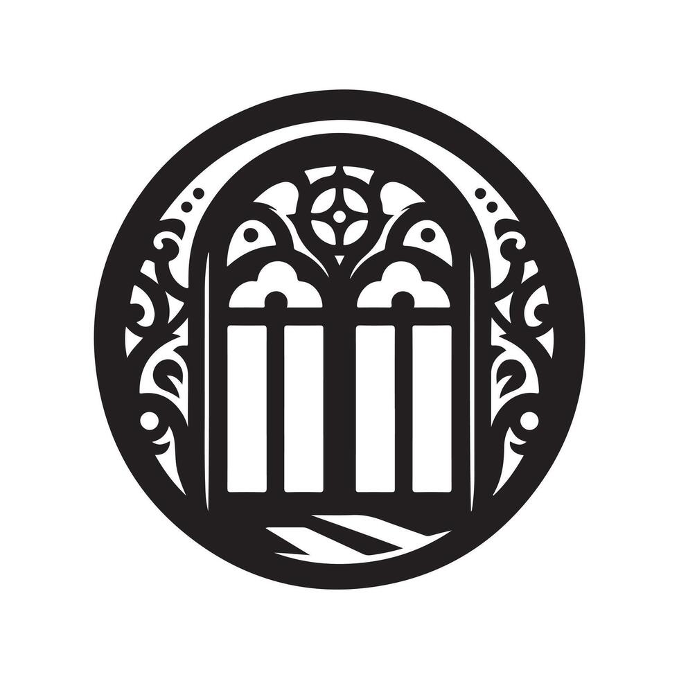Silhouette of Windoor Window vector